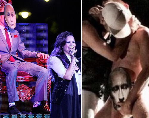demibacio1 Demi Lovato sfida Putin durante un concerto