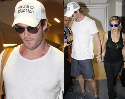 chris Chris Hemsworth in partenza con Elsa