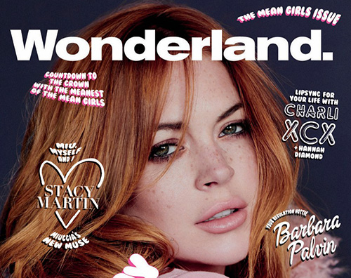LindayLohan Lindsay Lohan in rosa su Wonderland Magazine