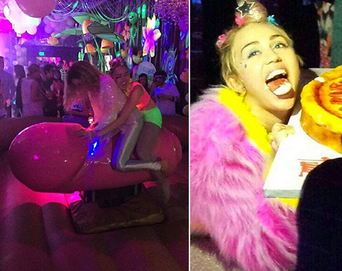 MileyCyrus Miley Cyrus in topless per il suo compleanno