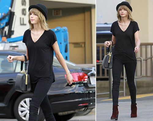 Taylor Swift Taylor Swift in total black a LA