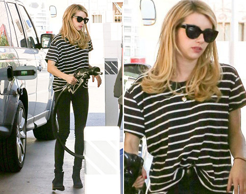 Emma Roberts Emma Roberts fa benzina a Hollywood