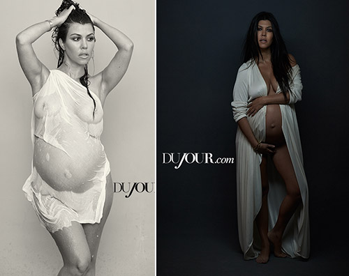 Kourtney Kourtney Kardashian nuda col pancione per DuJour