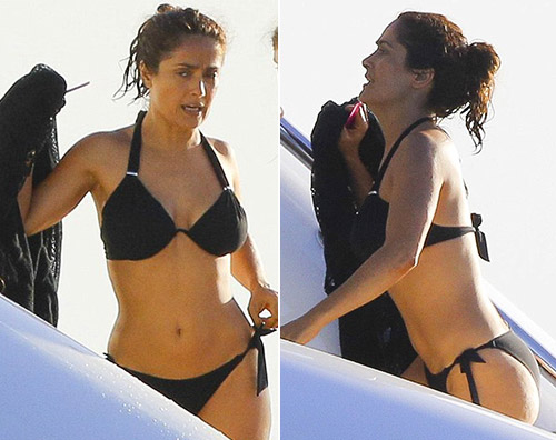 Salma Salma Hayek in bikini a St. Barts