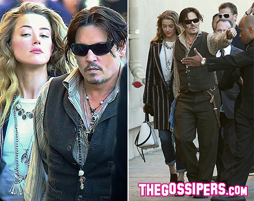 Depp Amber Heard accompagna Johnny Depp da Jimmy Kimmel