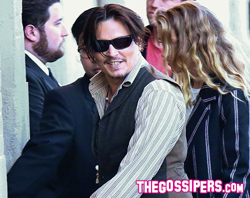 Depp2 Amber Heard accompagna Johnny Depp da Jimmy Kimmel