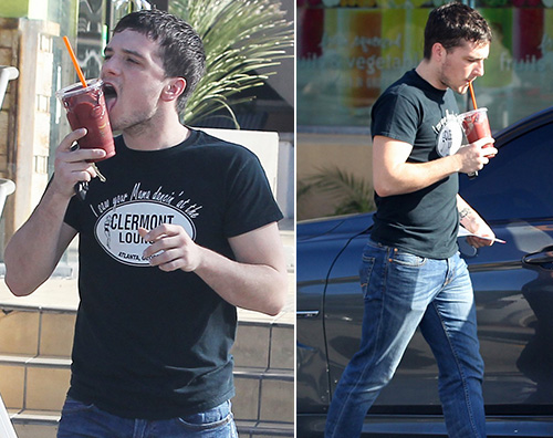 Josh 2 Josh Hutcherson passeggia con un frullato