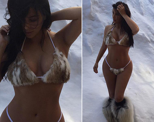 Kim Kardashian Kim Kardashian in bikini sulla neve