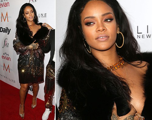 Rihanna Rihanna luccicante ai The Daily Front Row Awards