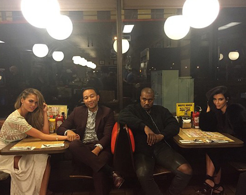 Kim e Kanye Kim e Kanye trascorrono il sabato sera con John Legend e signora