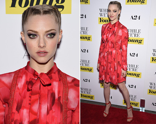 Amanda Seyfried abito rosso Amanda Seyfriend  in rosso per While We re Young