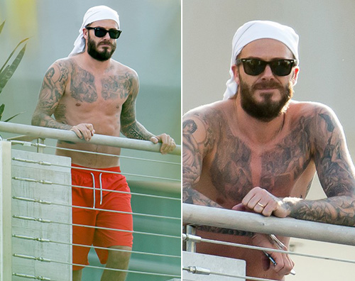 David Beckham barba David Beckham barba e turbante