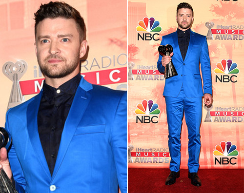 Justin Timberlake iheartradio music awards Justin Timberlake ringrazia Jessica Biel sul palco degli iHeartRadio Music Awards 2015