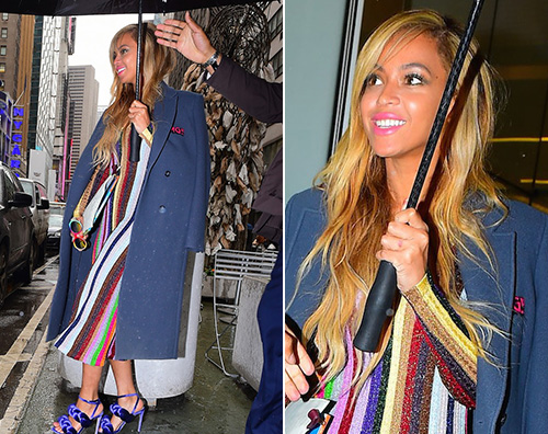 Beyonce Beyonce outfit colorato a New York
