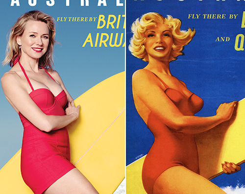 British Airways Naomi Watts è vintage per British Airways