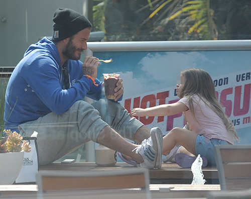 David Beckham e Harper David Beckham e Harper dividono un gelato