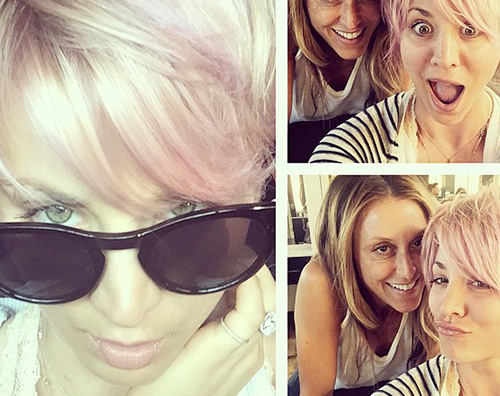 Kaley Cuoco capelli rosa su instagram Kaley Cuoco, capelli rosa su Instagram