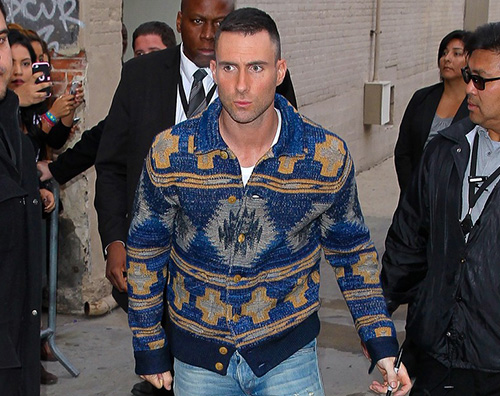 Adam Levine Adam Levine colpito da un fan con un sacco di farina