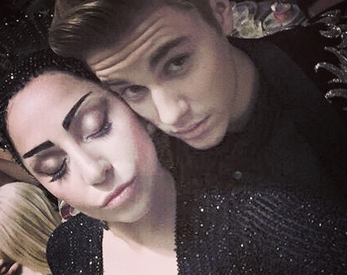 Justin Bieber Lady Gaga Instagram Selfie Lady Gaga,selfie con Justin Bieber su Instagram