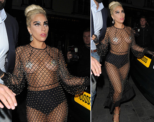 Lady Gaga 2 Lady Gaga a Londra con un abito trasparente