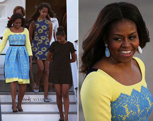 Michelle Obama Michelle Obama arriva a Londra con le figlie