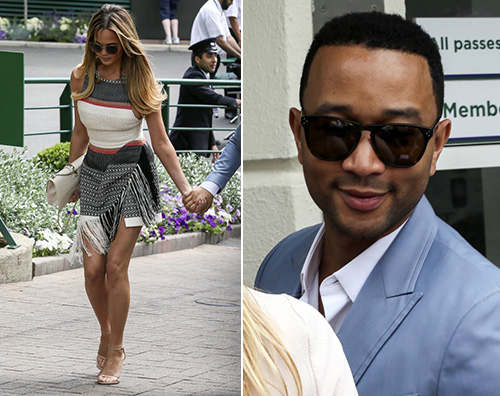 John e Chrissy John Legend e Chrissy Teigen stilosi per Wimblendon