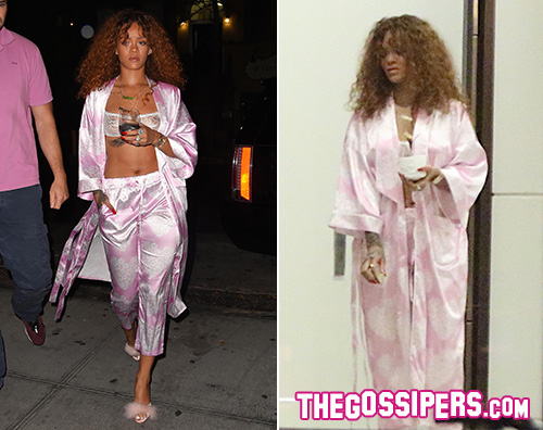 Rihanna2 Rihanna in pigiama a New York