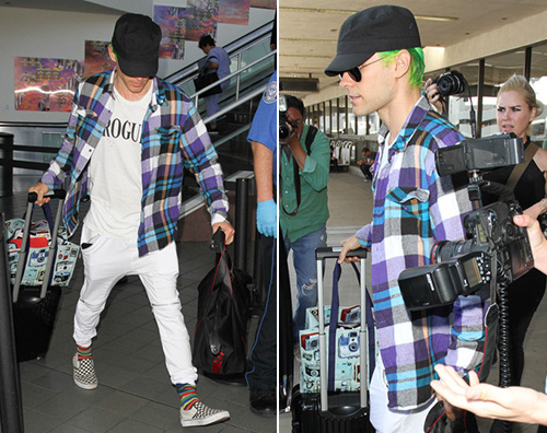 Jared Leto Jared Leto, capelli verde fluo a LAX