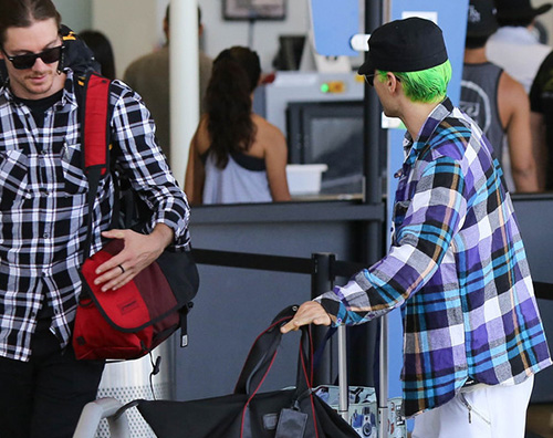 Jared Jared Leto, capelli verde fluo a LAX