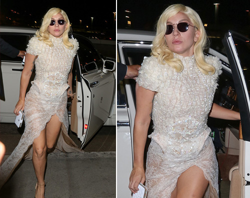 Lady Gaga Lady Gaga in abito da sera al LAX