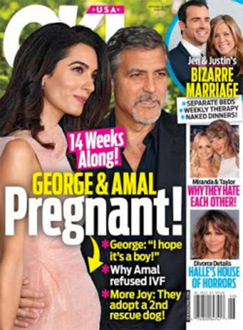 Cover ok Magazine Amal Alamuddin è incinta?
