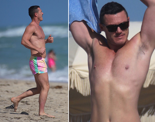 Luke Evans Luke Evans sulla spiaggia di Miami