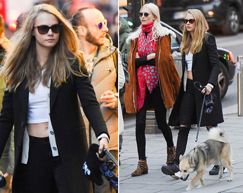 Cara Delevigne Cara Delevingne a Parigi con Poppy e Leo