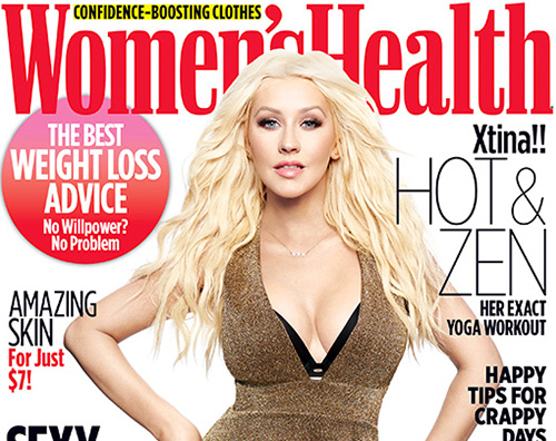 Christina Aguilera  Christina Aguilera in forma sulla cover di Womens Health