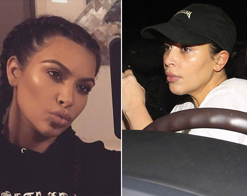 Kim VS KIM Kim Kardashian senza trucco a Beverly Hills