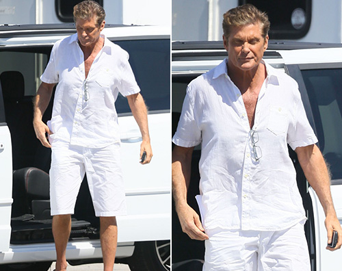 David Hasselhoff David Hasselhoff arriva sul set di Baywatch