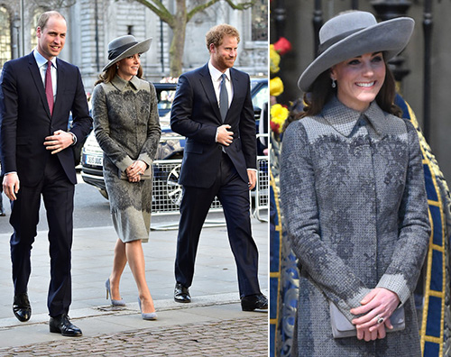 Kate Middleton Kate Middleton in grigio per il Commonwealth Day