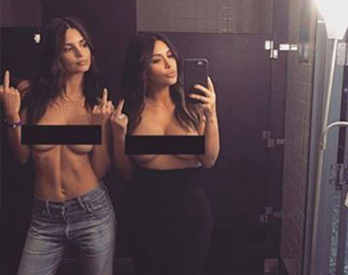 Kim Kardashian Emily Ratajkovsky Kim Kardashian ed Emily Ratajkowski, hot su Instagram