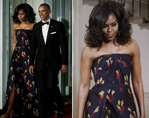 Michelle Obama Blake Lively in vestaglia per la cena di Stato alla Casa Bianca