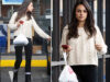 Mila Kunis casual per ritirare il pranzo