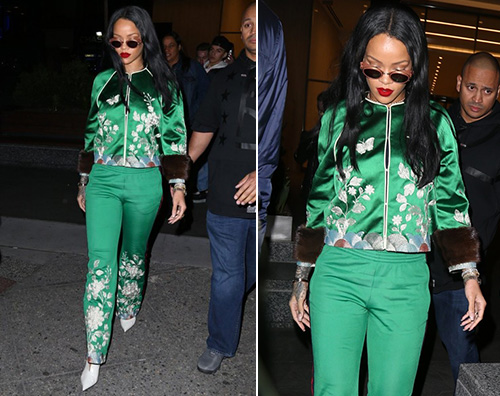 Rihanna Rihanna, tuta floreale a New York