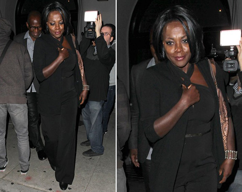 Viola Davis Viola Davis in nero a West Hollywood