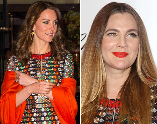 Drew Kate Kate Middleton e Drew Barrymore indossano lo stesso abito nella stessa serata