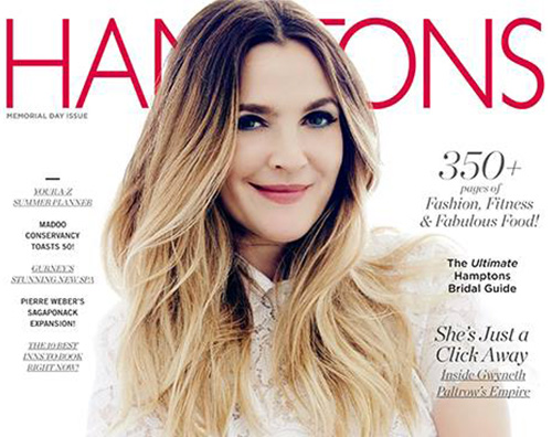Drew Barrymore 2 Drew Barrymore sulla cover di Hampton Magazine