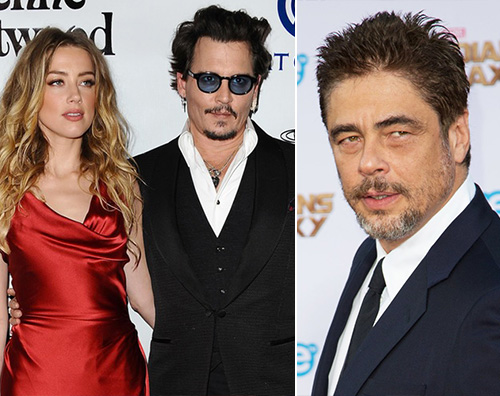 Johnny Depp Amber Heard Benicio del Toro Benicio Del Toro difende Johnny Depp: Amber Heard è una manipolatrice