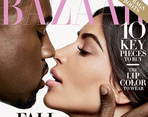 Kim Kardashian e Kanye West Kim e Kanye sulla cover di Harpers Bazaar