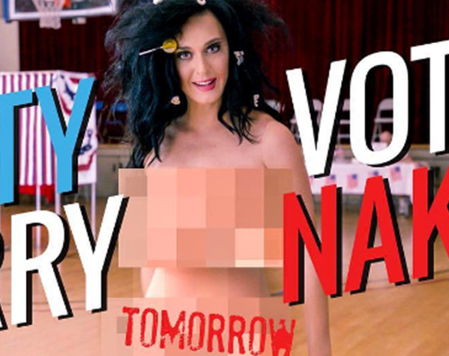 Katy Perry 1 Katy Perry si spoglia per invitare gli americani a votare