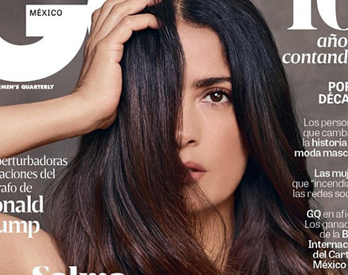 Salma Hayek cover Salma Hayek sulla cover di GQ Messico