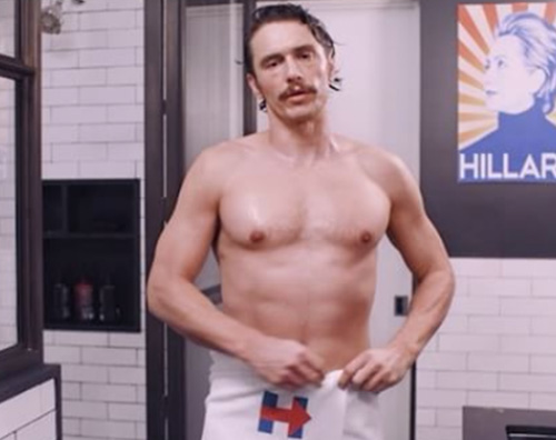 James Franco James Franco si spoglia per Hillary Clinton