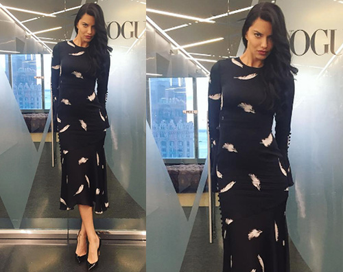 Adriana Lima Adriana Lima fa visita alla redazione di Vogue